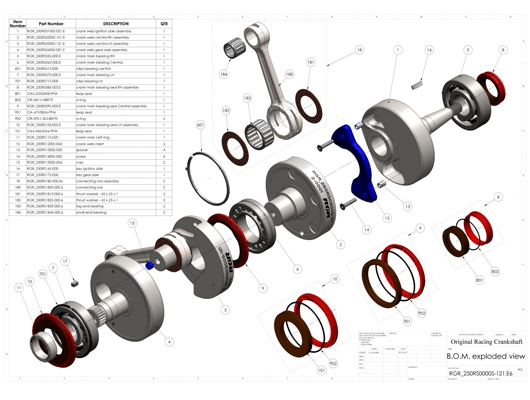 RGR CRANKSHAFT B. O. M. EXPLODED VIEW RGR CRANKSHAFT B. O. M. EXPLODED VIEW
